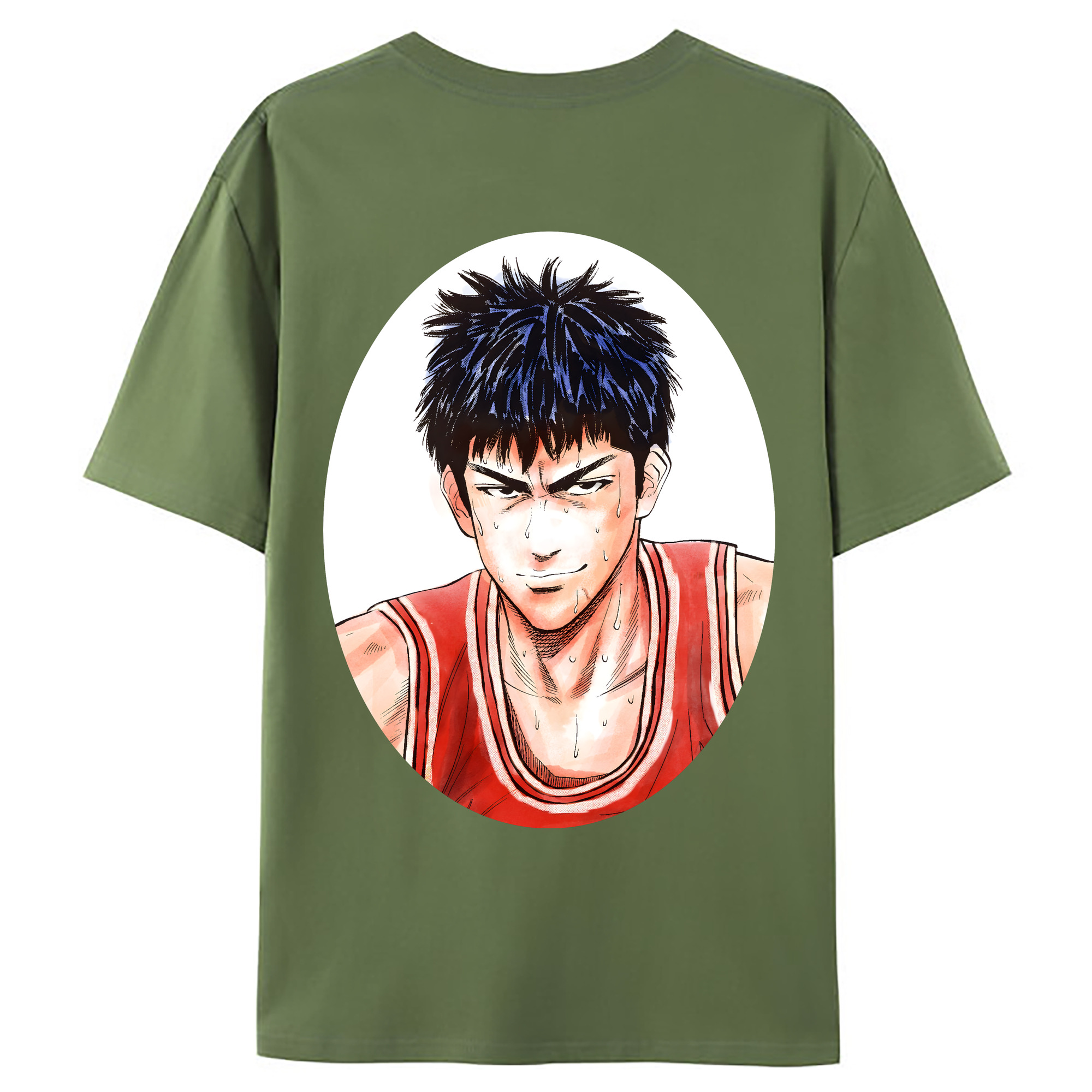 （画像用） SLAM DUNK／スラムダンク 綿100％ メンズ半袖Tシャツ（バックプリント） 通気性